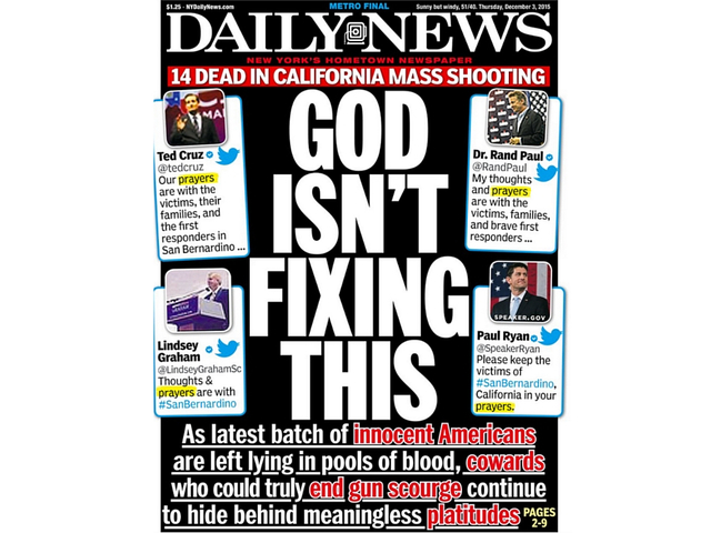 New York Daily News: 'God Isn't Fixing This'