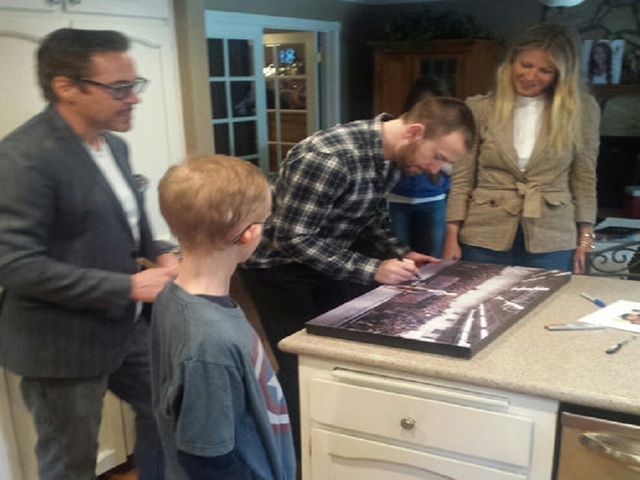 'Avengers' actors visit fan with cancer