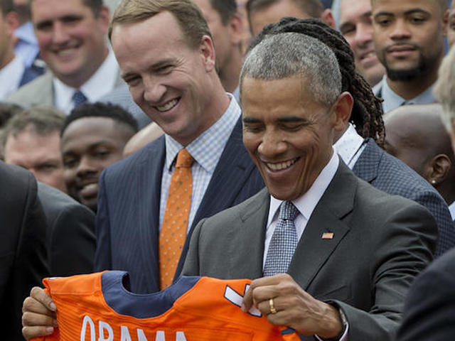 Super Bowl champ Broncos visit White House
