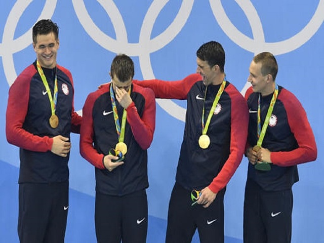 Oh say can you sob: US swimmers get emotional at Rio Games