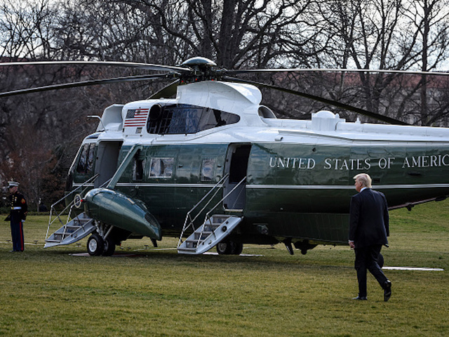 Trump leaves White House to visit family of fallen Navy Seal
