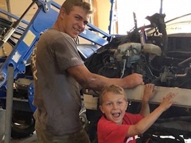 8-year-old credits angels for helping him lift car to save father